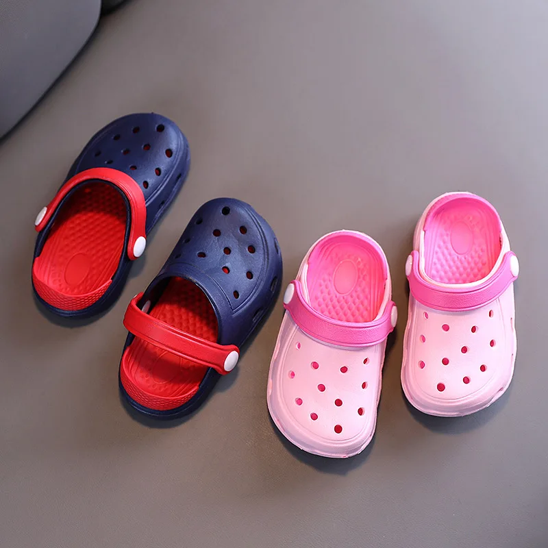 Children's hole shoes for boys and girls kids beach colorful clogs non-slip slippers  closed toe soft sandal eva garden shoes