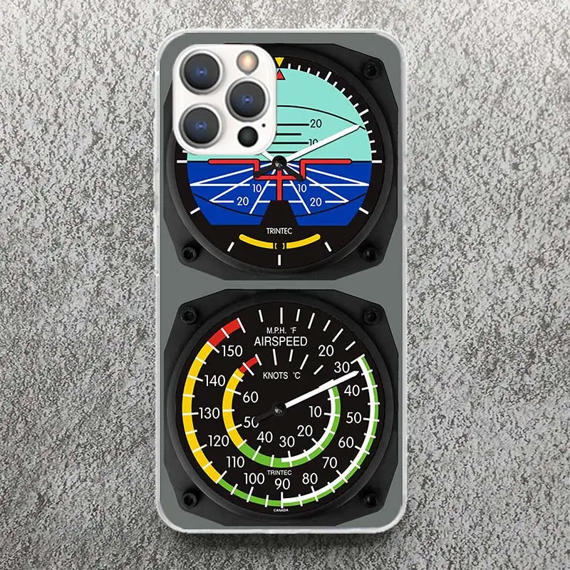 Aviation Aeroplane Helicopter Cockpit Instrument Print Soft Case for iPhone 16 15 14 13 12 11 Pro Max Art Phone Shell XS XR X SE