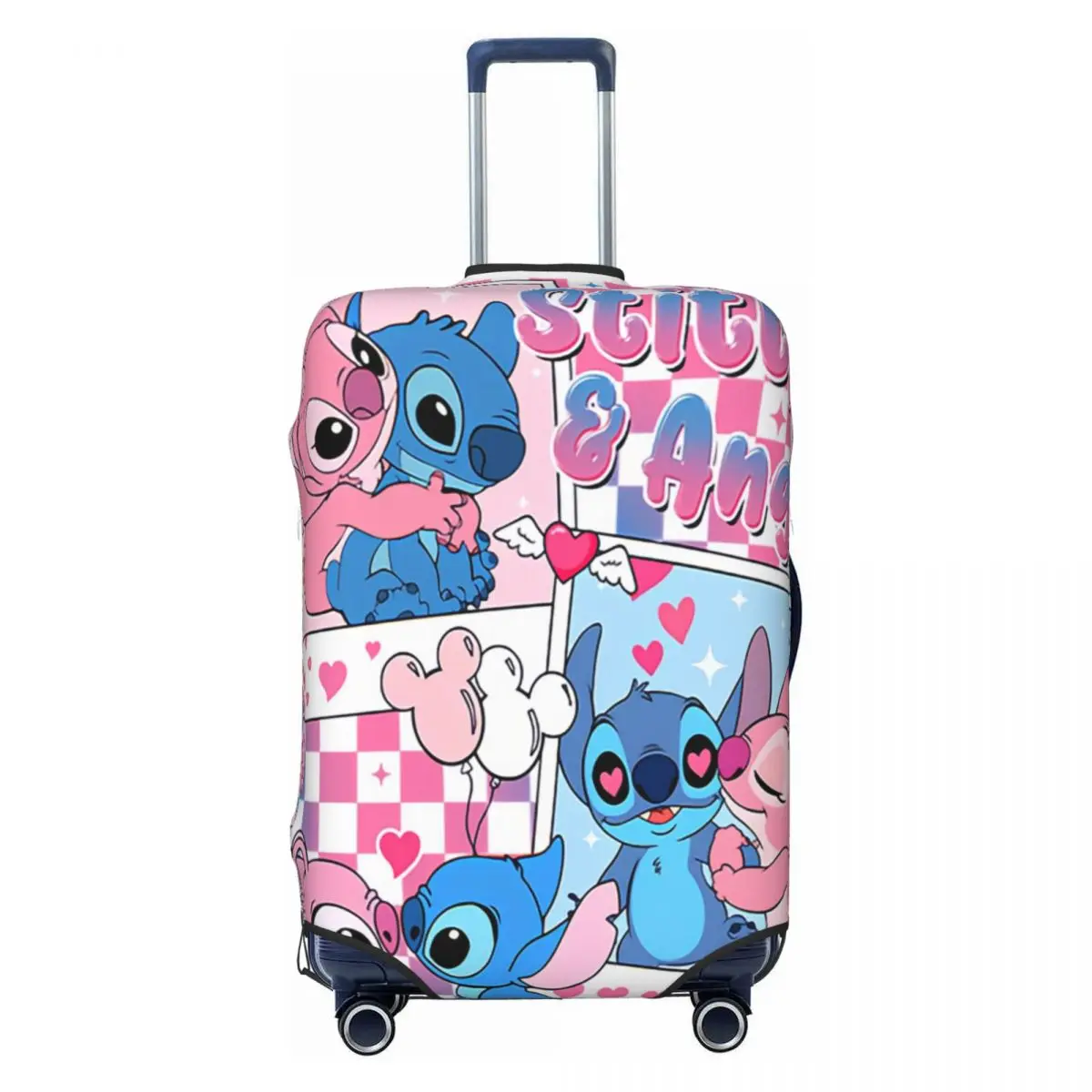 

Valentine Stitch Angel Travel Luggage Cover Dust Proof Cartoon Suitcase Cover Protector Fit 18-32 Inch