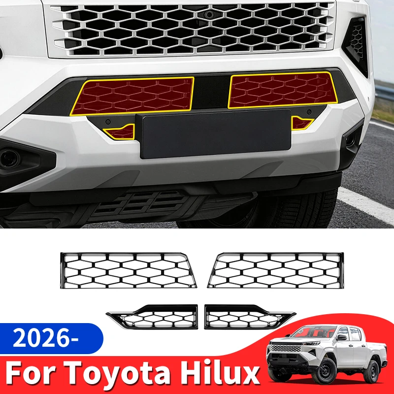 for-2026-toyota-hilux-pickup-front-lower-bumper-grille-frame-anti-scratch-car-exterior-modification-accessories-auto-spare-parts