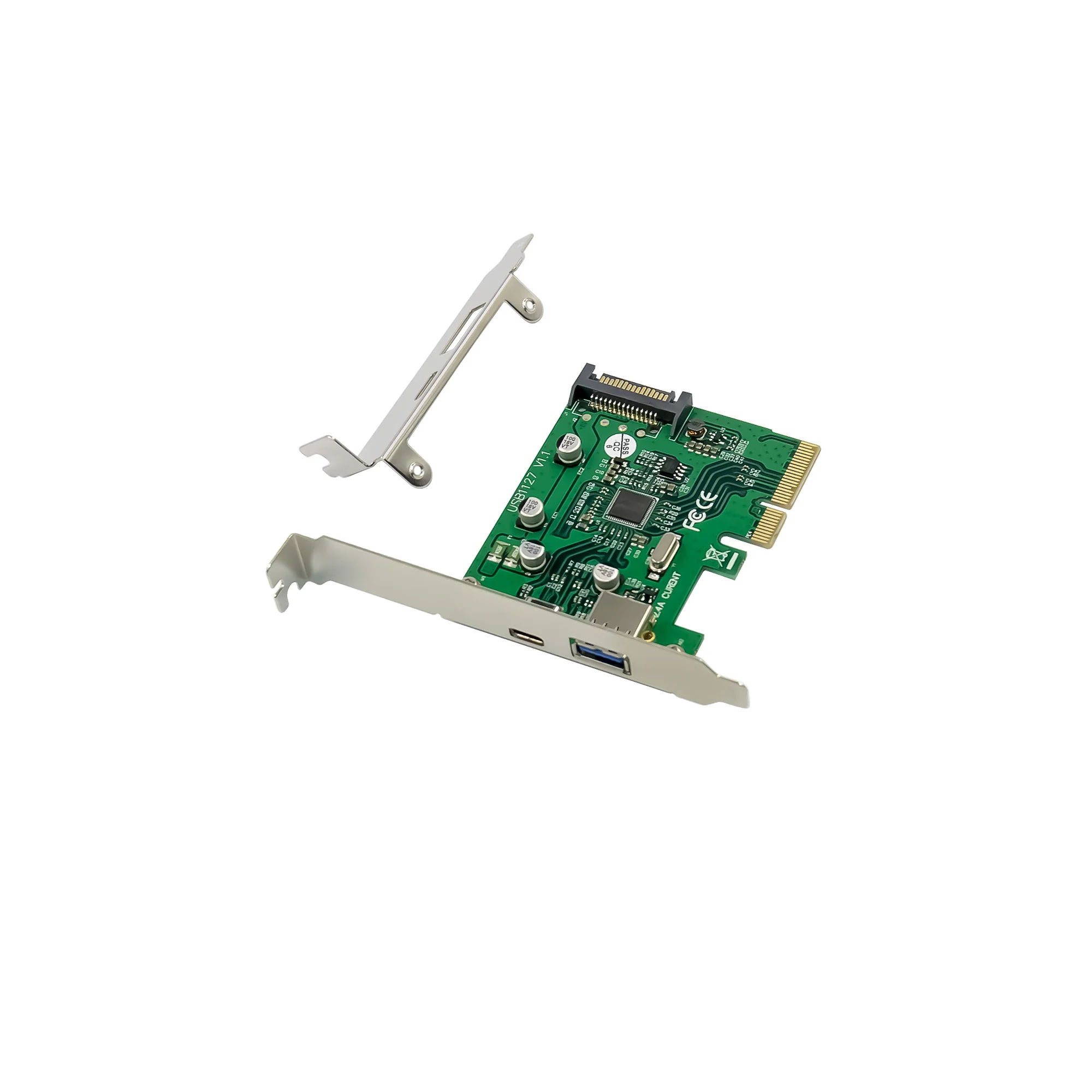 Kartu Ekstensi SUNWEIT ST618 PCIe X4 ASM1142 USB3.1-C+A 2.4A