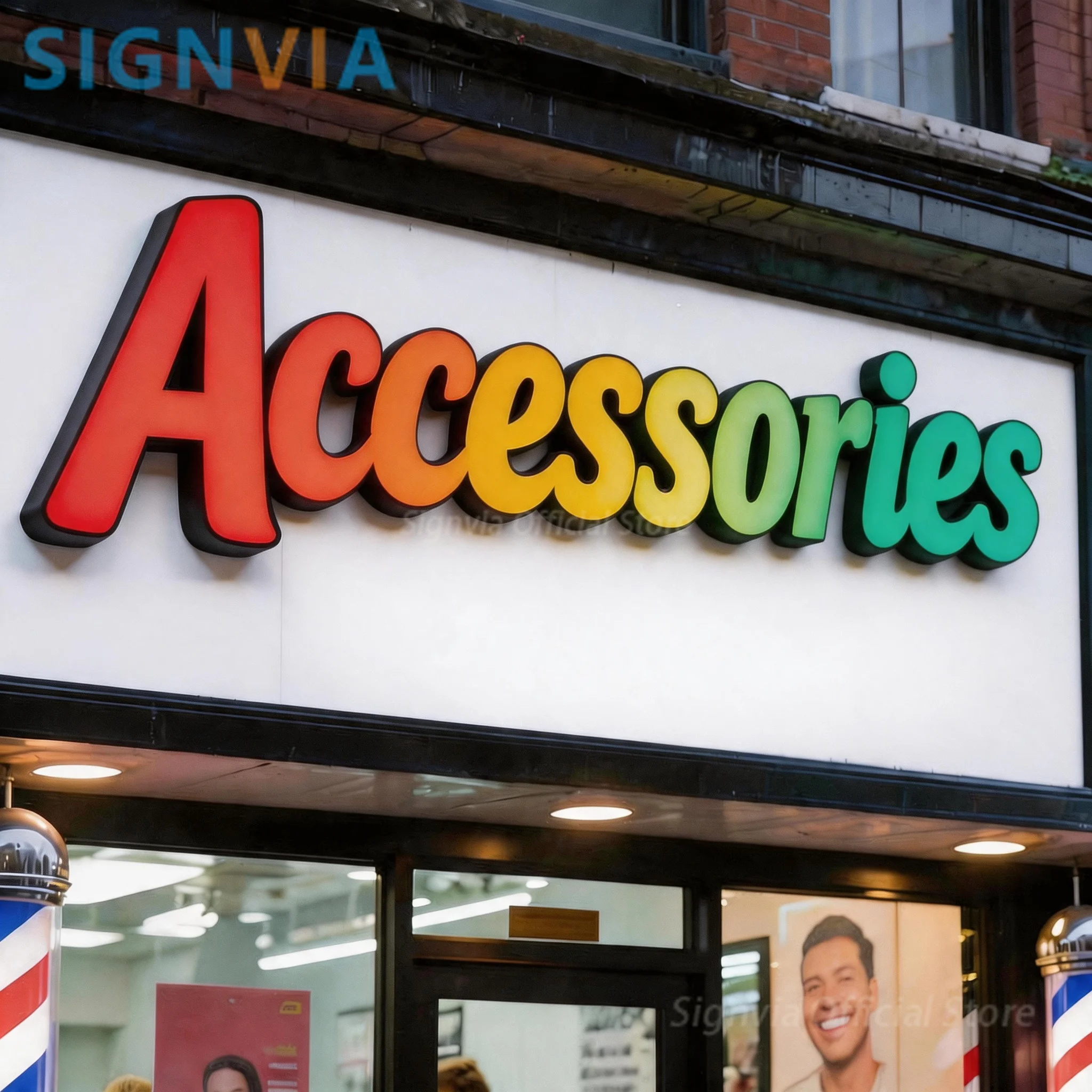 3D Acrylic Led Luminous Accessories Sign, Custom Neon Restaurant Logo, Light Behind Luxury Brand Business Shop Letter Signage view 2