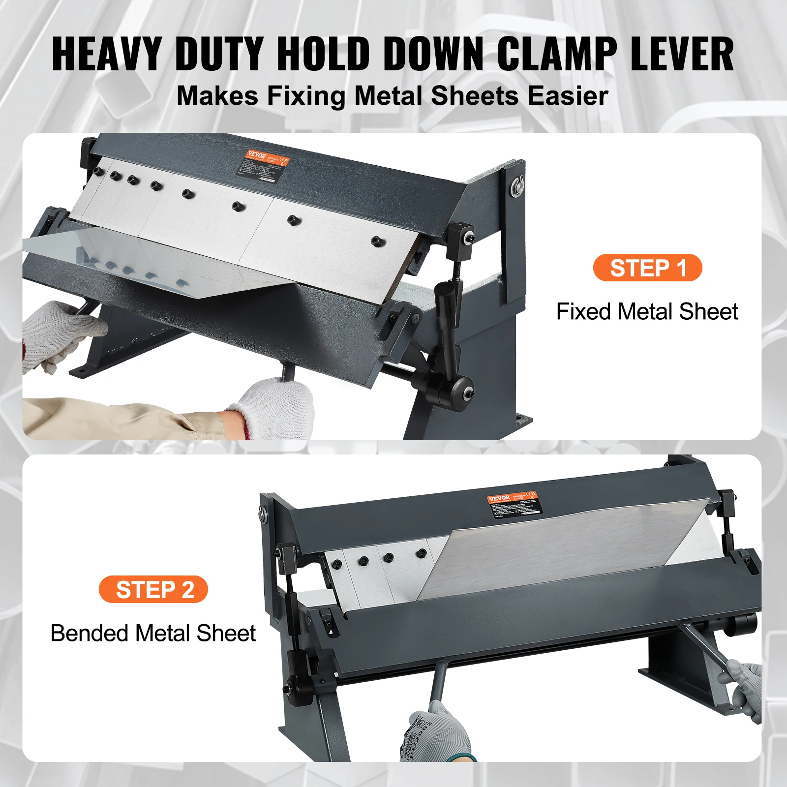Imagem -04 - Vevor-dobragem de Freio Box e Pan Dobrador de Metal Portátil para Dobragem de Metal 0130 Graus 24 36 48