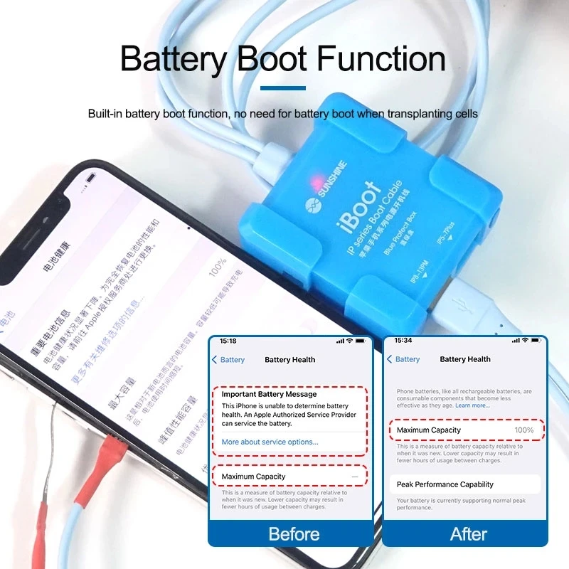 SS-905A 7.0 for iPhone 6-14 PRO MAX and series Power Boot Control line Cable Power Test Boot Cable Added Battery Boot Function