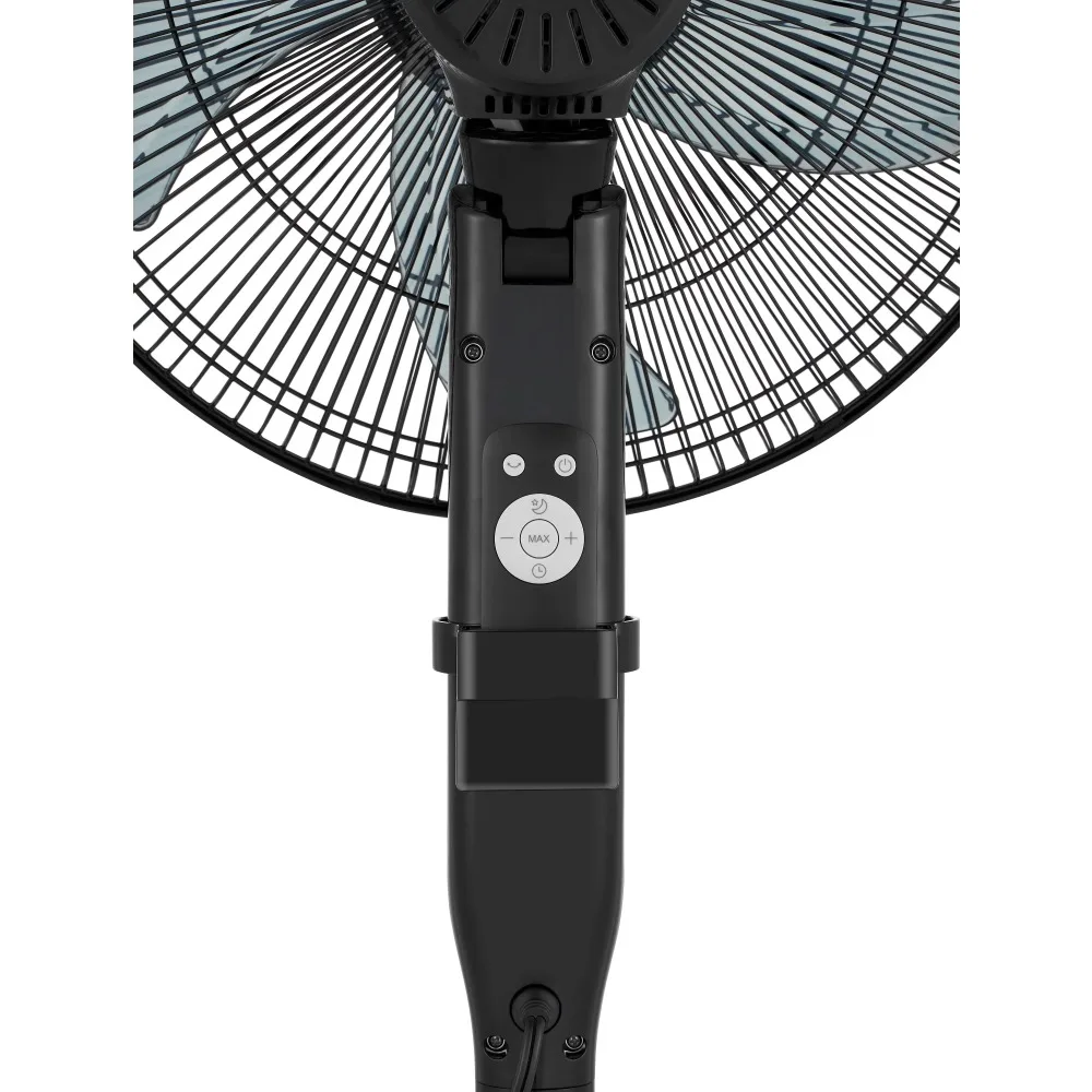 16 "12-Speed Voetstuk Ventilator En Afstandsbediening, Nieuw, Zwart