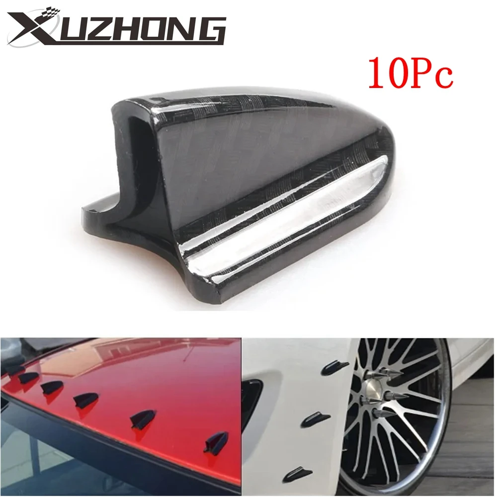 10Pc Universal Car Supplies Refit Pieces Car Tail Decorate Bumper Shark Fin Black Wind Knife Tail Car Model Accessories