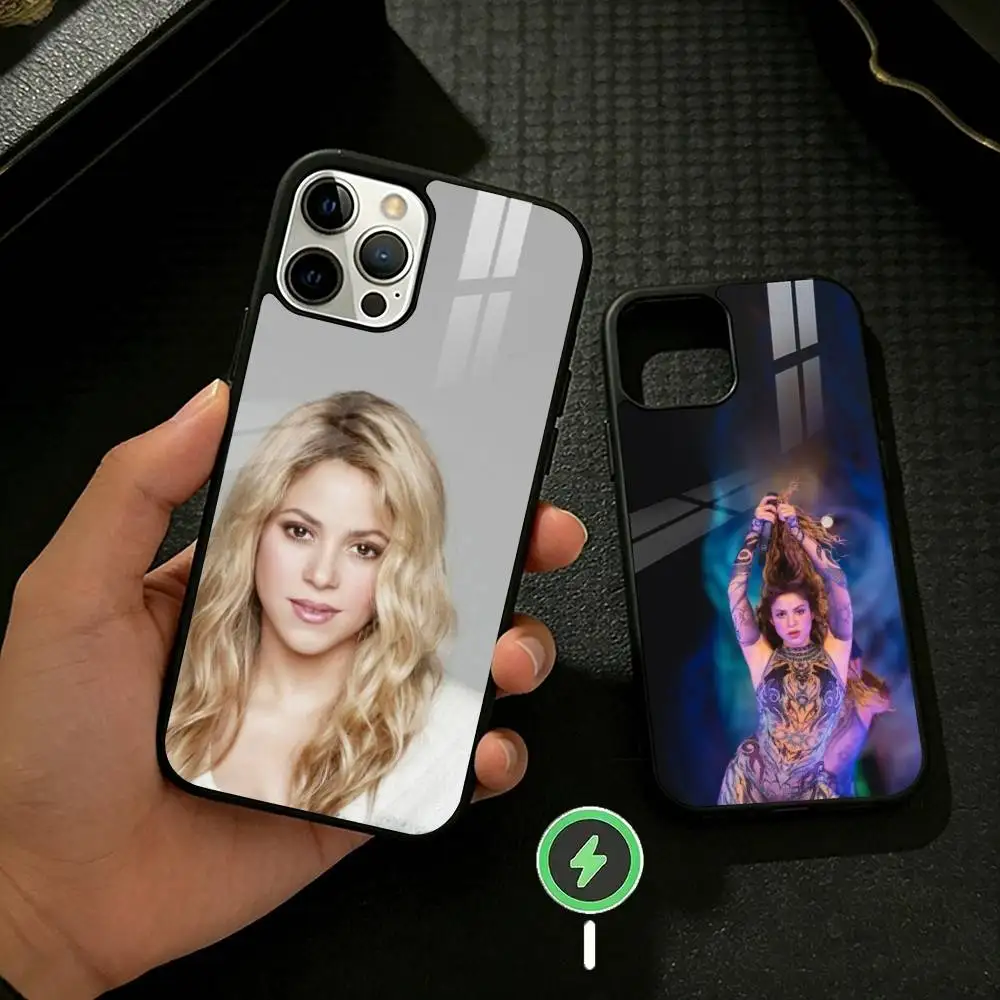 

Famous Singer S-Shakira Phone Case For iPhone 17 16 15 14 13 12 Pro Max Plus for Mirror Wireless Magnetic Cover