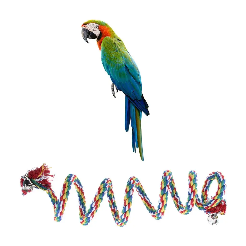 Bird Parrot Spiral Climbing Rope Chew Toy Cotton Perch Cage Platform for Small Large Birds Bird Parrot Spiral Climbing Rope Chew Toy Cotton Perch Cage Platform for Small Large Birds