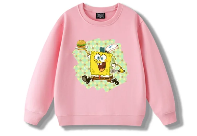 New SpongeBob SquarePants Big Star Octopus Brother Hoodie Cute and Versatile Clothes for Boys and Girls in Autumn and Winter