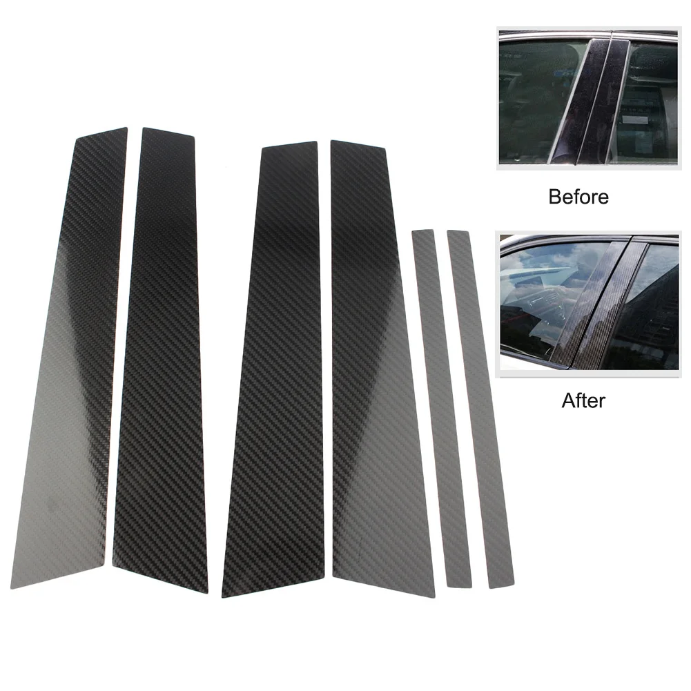 Car Window Exterior Moulding B Pillars Trim Cover For BMW E90 3 Series 2005 2006 2007 2008 2009 2010 2011 2012 Black