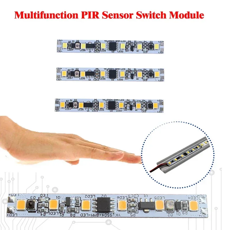 

2pcs 5A DC 3.7V-24V Hand Sweep Sensor Switch Under Cabinet Wardrobe LED Lights Accessories Hand Wave Control Switch for Strip