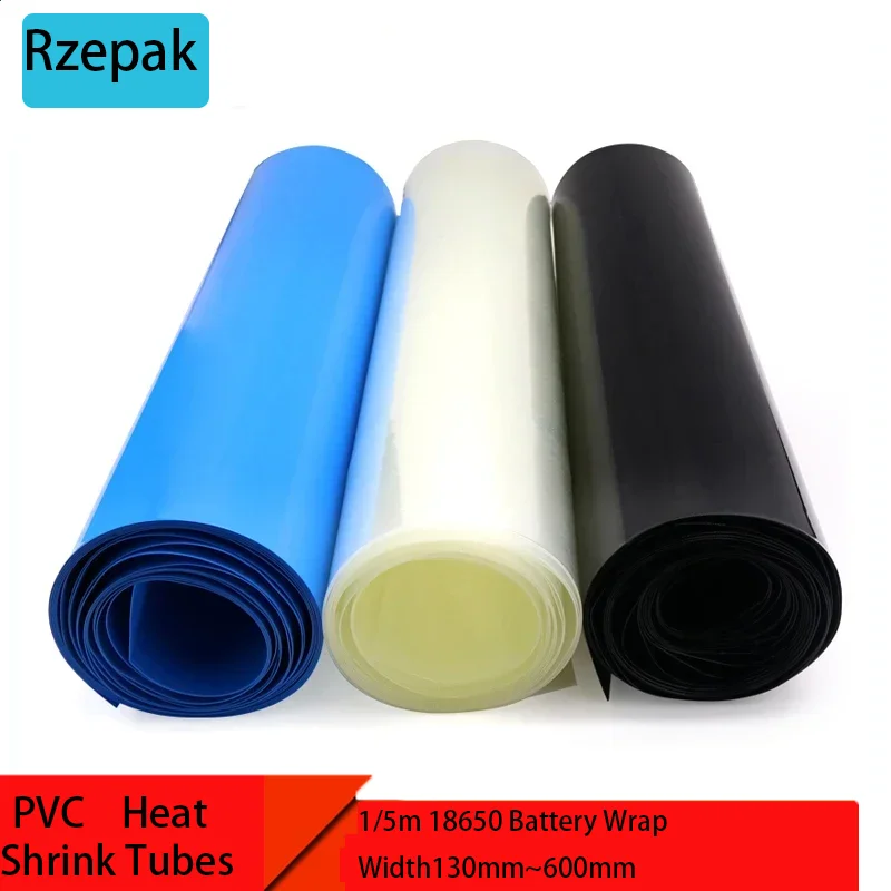 

1/5m 18650 Battery Wrap Width130mm~600mm PVC Heat Shrink Tube Pack Insulated Film Wrap Lithium Case Cable Sleeve Shrink Wrap