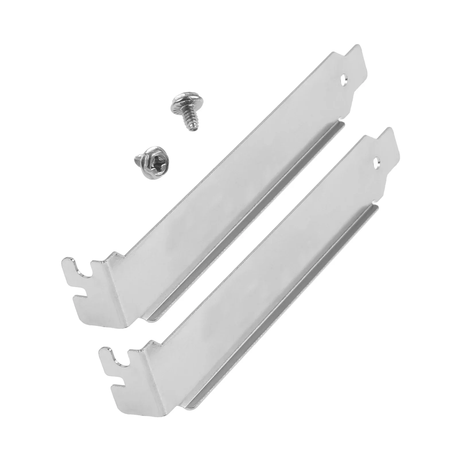 2pcs Computer Case Rear Slot Cover PCI Bracket with screws Metal Blank Dust Filler Standard Height Design Universal Accessories