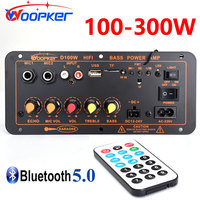 Woopker Home Bluetooth Amplifier Board D100W Max 300W 110V/220V/12V/24V Digital AMP Support Dual Microphone MP3 Player U Disk TF