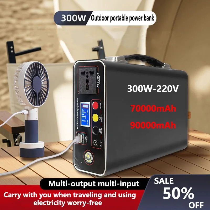 محطة طاقة محمولة، 90000 مللي أمبير، 220 فولت، 300 وات، حزمة طاقة LiFePO4، مولد Aste، محطة طاقة لمعدات التخييم الخارجية، التدفئة #1