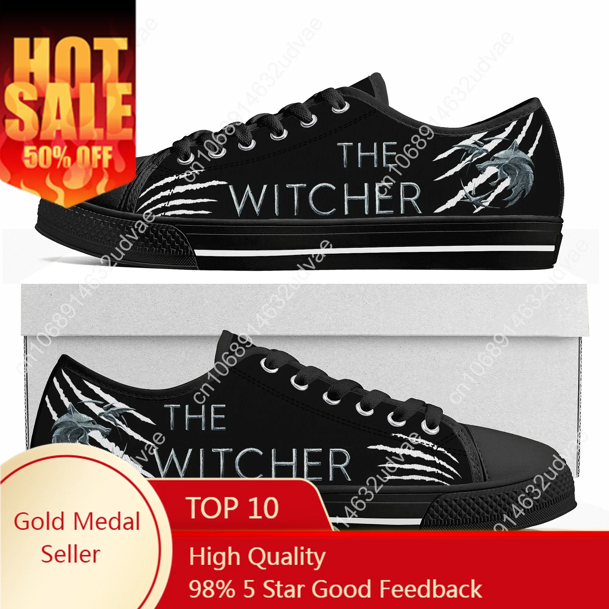 

Witcher Low Top Sneakers The Movie Mens Womens Teenager High Quality Shoes Canvas Sneaker Casual Couple Shoes Custom Made shoe