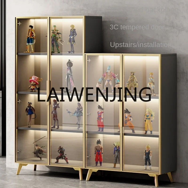 

Modern simple tempered glass combination bookcase figure display toy statue display locker