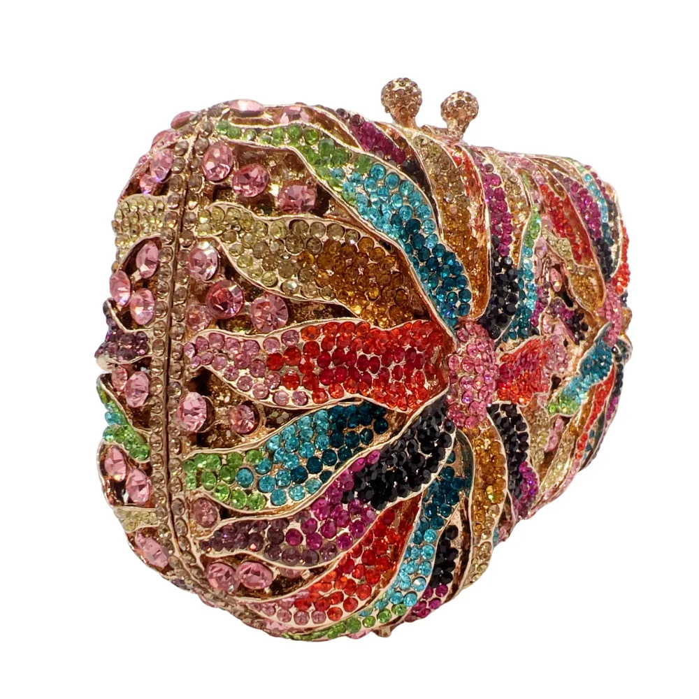 Hohle Chrysanthemen-Diamant-Abendtasche, Blumen-Bankett-Damentasche, Neu – Detail 4