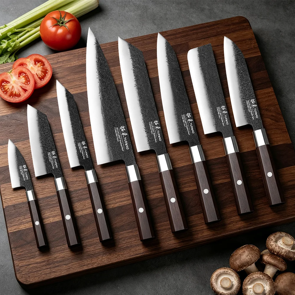 TURWHO Professional Kitchen Knives 10Cr15MoV Stainless Steel VG10 Chef Knife Slicer Utility Fruit Cooking Kitchenware Utensils