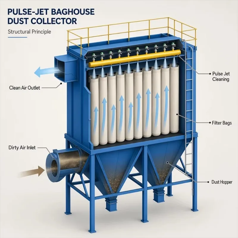 New 99.99% Efficiency Industrial Bag Dust Collector Air Filter System for Environmental Protection