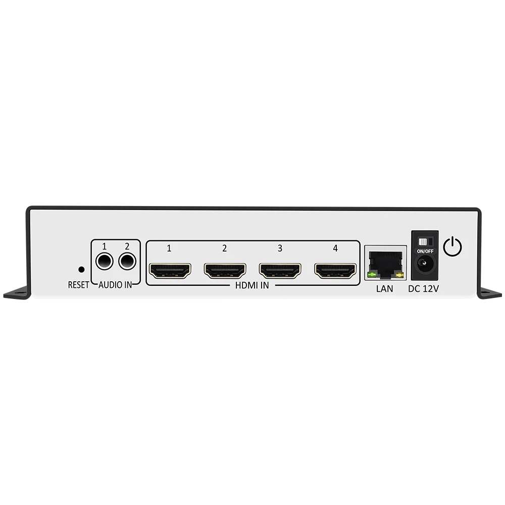 Cost-effective 4 channels 4K HEVC H.264 H.265 HDMI videó encoder HDMI hogy Ip Vízhozam encoder vel UDP HLS RTMP RTSP RTMPS SRT