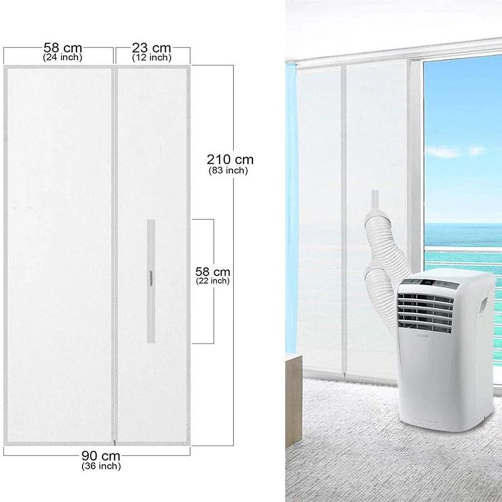 Air Conditioning Seal Cloth Sliding Door Handed Door White 275g Portable Sliding Easy To Install Efficient Cooling