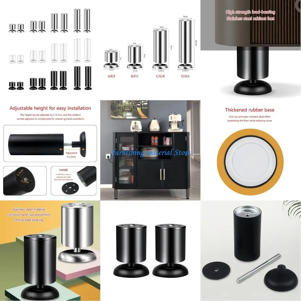 

Y5GD 2 Pack Adjustable Height Bed Support Legs for Bed Frame/Bed CenterSlat Metal Adjustable Furniture Legs for Bed/Sofa