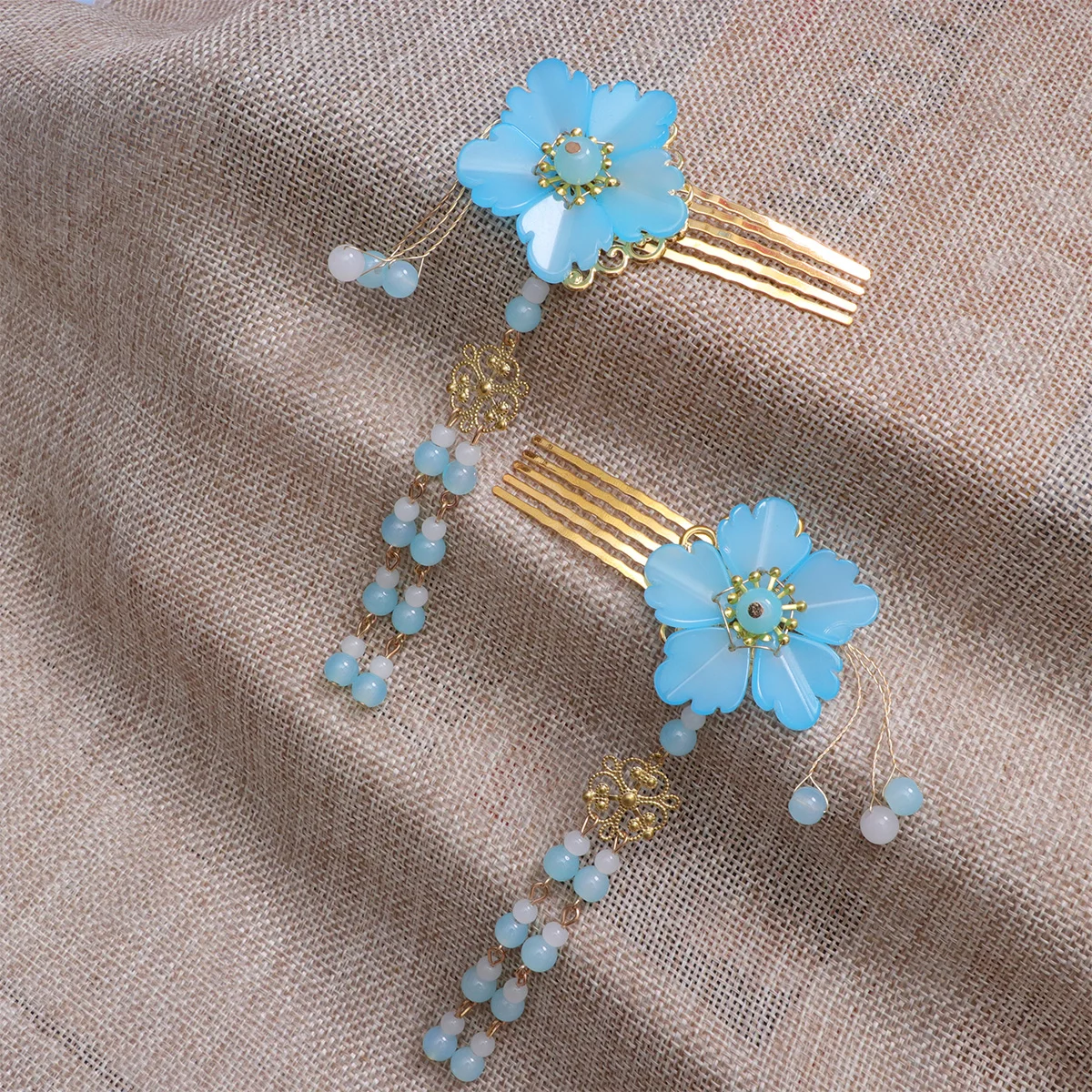 

2 Pcs Hanfu Headdress Hairpin Costume Party Accessories Ancient Chinese Handmade Tassel Classical Traditional