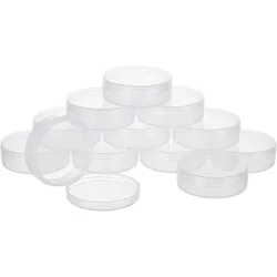 20Pack PP Round Bead Storage Containers Cylinder Bead Containers Clear Storage Organizer Box 2x0.7 inch with Screw Lids for Eye