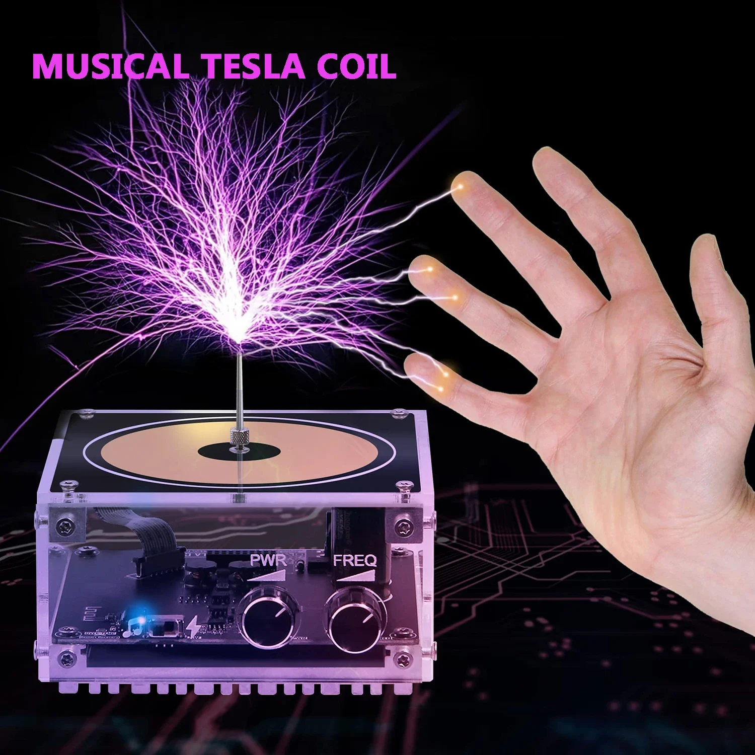 Solid State Music Tesla Coil Artificial Lightning Desktop Toy Electric Power Wireless Transmission Model Science Experiment Tool