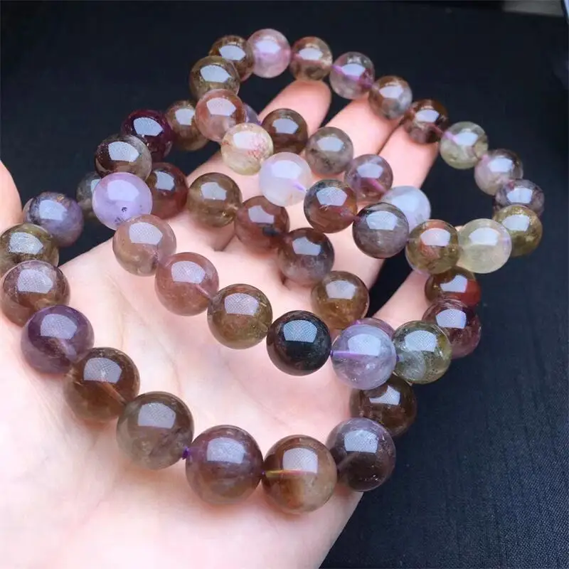 

12MM Natural Auralite Quartz Bracelet Fashion Personalized Men Women Holiday Exquisite Christmas Gift