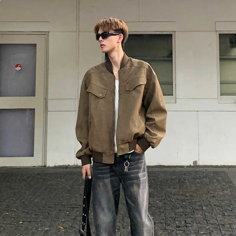 

Светло-коричневый ort Baseball Jaet для мужчин, винтажная американская рабочая одежда на весну и осень, Jaet свободного кроя, обычный све