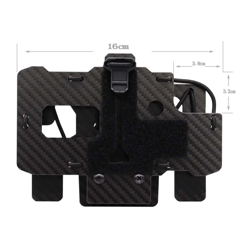 New Carbon Fiber Tactical MOLLE Folding Navigation Board Hunting Airsoft Vest Mobile Phone Holder Mount For Screen Size 4.7\'-6.7