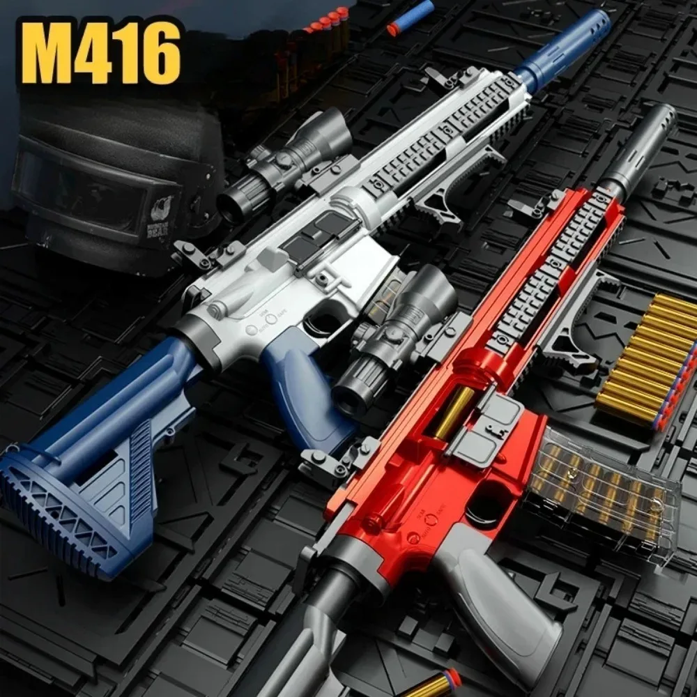 M416 Shell Gooien Zachte Kogel Speelgoedpistool Handmatig Geladen Geweer Machinepistool Model Kan worden ontslagen Outdoor Schieten Kerstcadeau