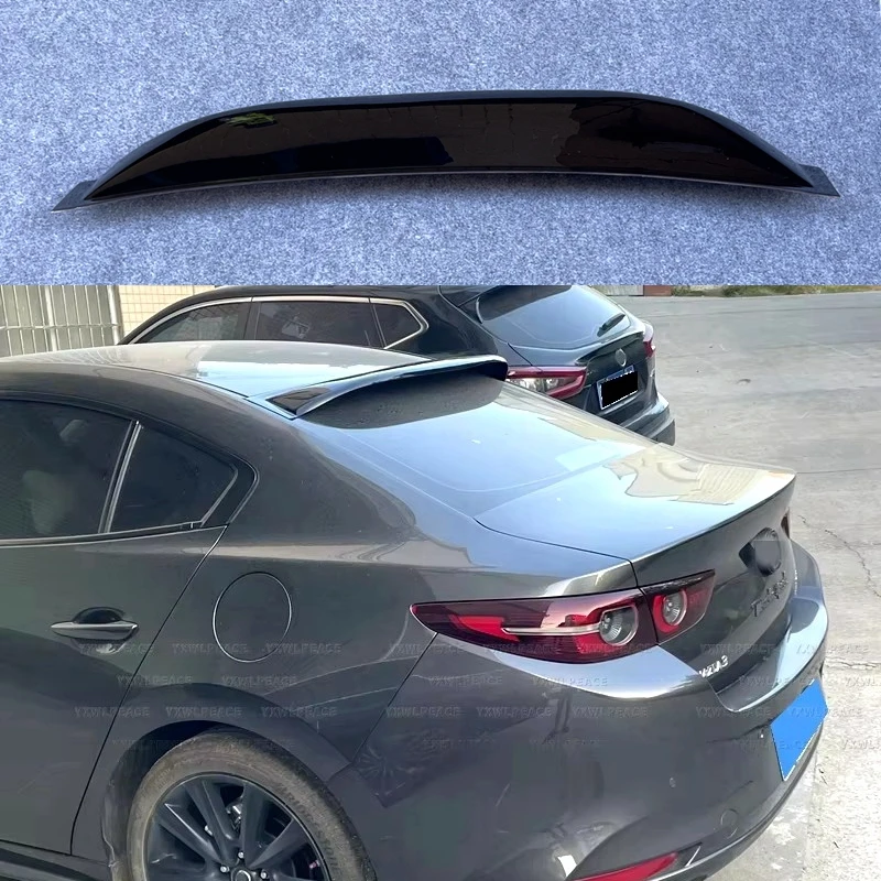 

For Mazda 3 Axela Sedan 2020 2021 2022 2023 ABS Gloss Black Rear Window Roof Spoiler Wings Body Kit Accessories
