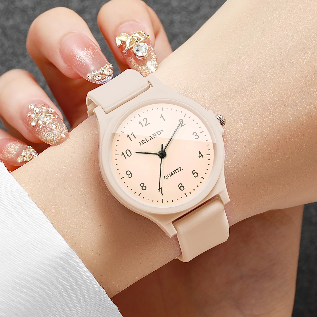 Fashion Arabic Dial Women Quartz Watch Minimalist Silicone Strap Ladies Wristwatches Girls Clock Reloj Mujer (Without Box)