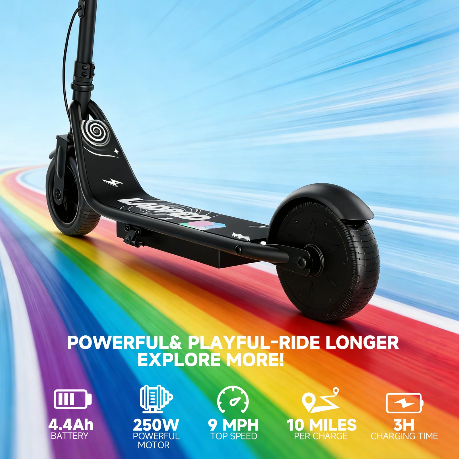 JUICEASE LPb5 Elektroroller für Kinder ab 6 Jahren, 16 km/h Höchstgeschwindigkeit, 18 km Reichweite, 3 Geschwindigkeitsmodi, Geschenk für Kinder, faltbarer Kinder-E-Scooter – Detail 14