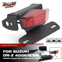 For SUZUKI DRZ400 DRZ 400 SM E S 2000-2024 License Plate Holder Fender Eliminator Motorcycle Brake Light Number Frame DRZ400SM