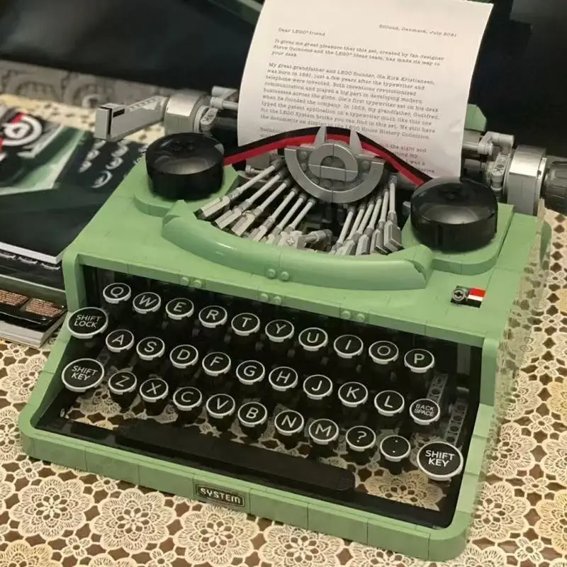 

Ретро пишущая машинка, строительные блоки, сборка головоломок, игрушки, креативные модели для взрослых с высокой сложностью, подарки для мальчиков и девочек