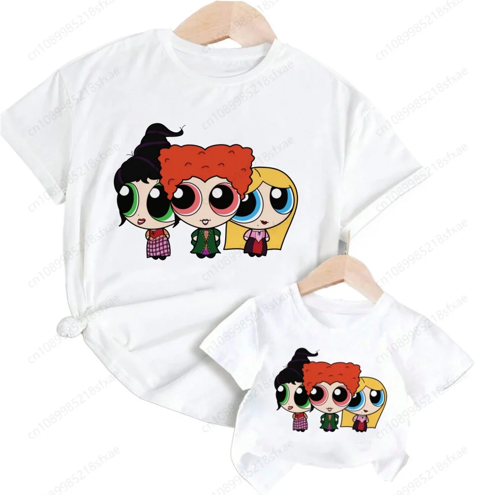 Hocus Pocus Family Matching Outfits Mommy and Me Top Kids Boys Child Print Tee Funny T-shirts Summer Short Sleeve White Tshirt