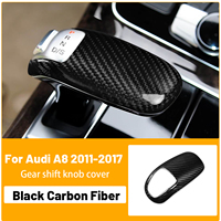Car Gear Shift Handle Head Frame Cover Sticker Carbon Fiber For Audi A8 2011 2012 2013 2014 2015 2016 2017 Auto Accessories