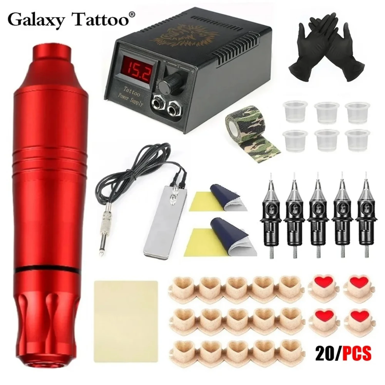 

Tattoo Kit Complete Tattoo Machine Pen Set Complete Beginner Stick And Poke Pigments Tattoo Power Supply With Cartridges Needles