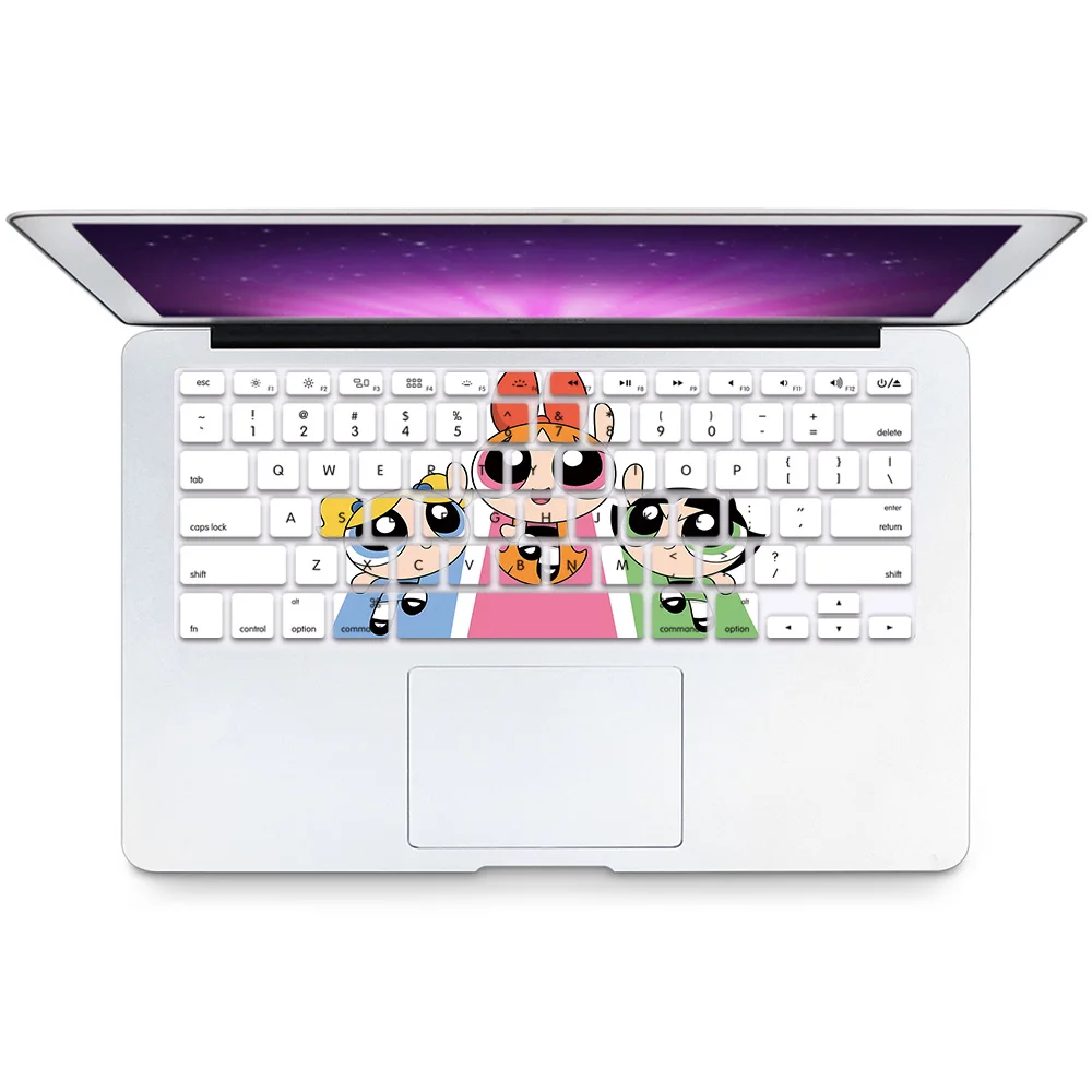 Cute Powerpuffs Girlss US Layout Soft Silicone Keyboard Cover for Macbook pro A1278 A1286 Retina A1425 A1502 A1398 Air A1369