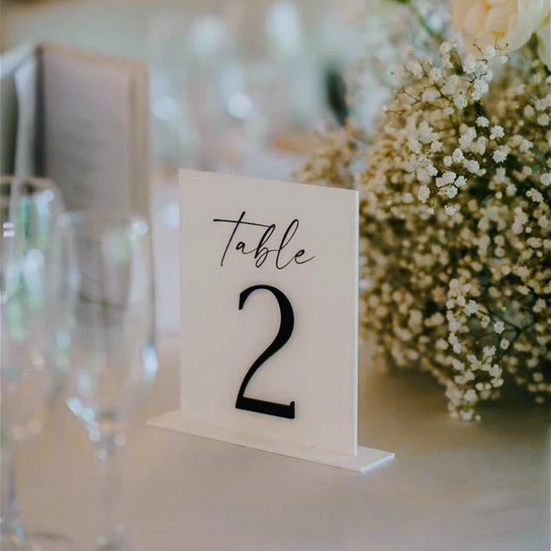 Custom Wedding Table Number Serif Neutral Table Sign Wedding Table Decor Laser Cut Painted Color Luxury Wedding Table Number