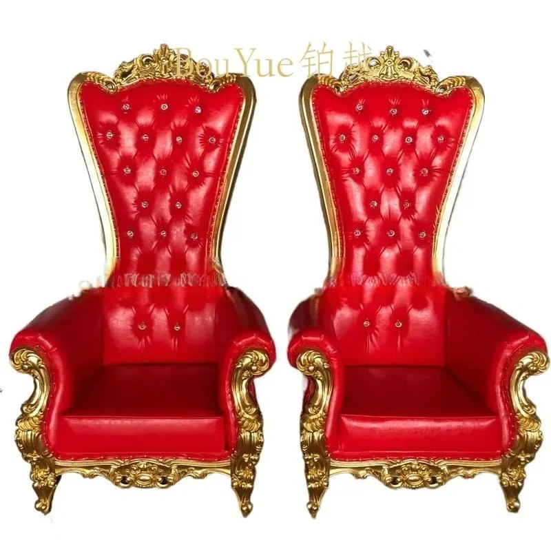 Luxury Mermaid Queen Chair Solid Wood High Back Wedding Throne for Bride Groom Hotel Lobby Elegant Banquet Seating Furniture