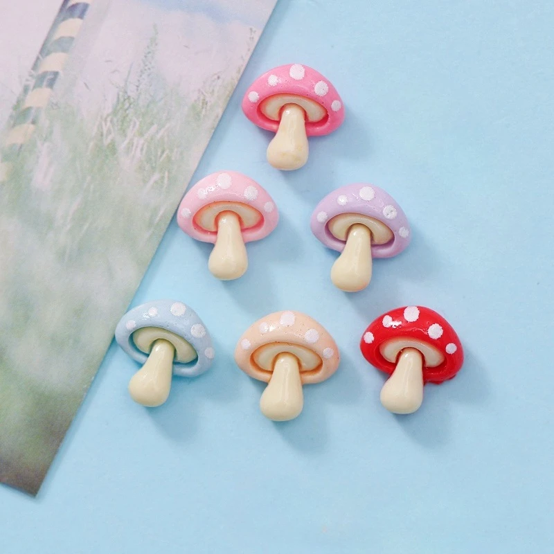 30Pcs Cute Multi-Shapes Nail Art Resin Charms Mushroom/Cake/Candy/Ice Cream Summer New Nail Art 3D DIY Decorations Crafts