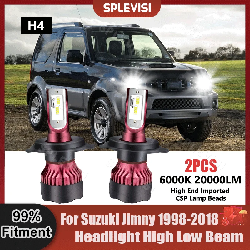 Pure White 6000K Replace Headlight High Low Beam 360 Degree Beam 9V-36V 20000LM 200W For Suzuki Jimny 1998-2018 LED Car Lights