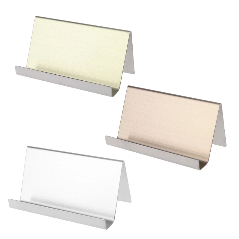 ステンレス鋼のビジネス名刺ホルダーディスプレイスタンドラックデスクトップオーガナイザー