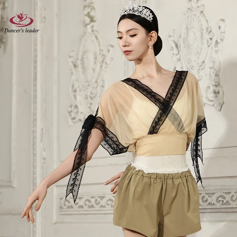 

Ballet Leotard for Women Practice Dress Lace Gymnastics Performance Dress Adult Air Yoga Dress Loose Top