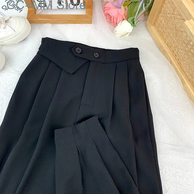 New Harem Pants Women High Waist Summer Casual Korean Fashion Office Ladies Suit 2 Buttons Elegant Straight Trousers